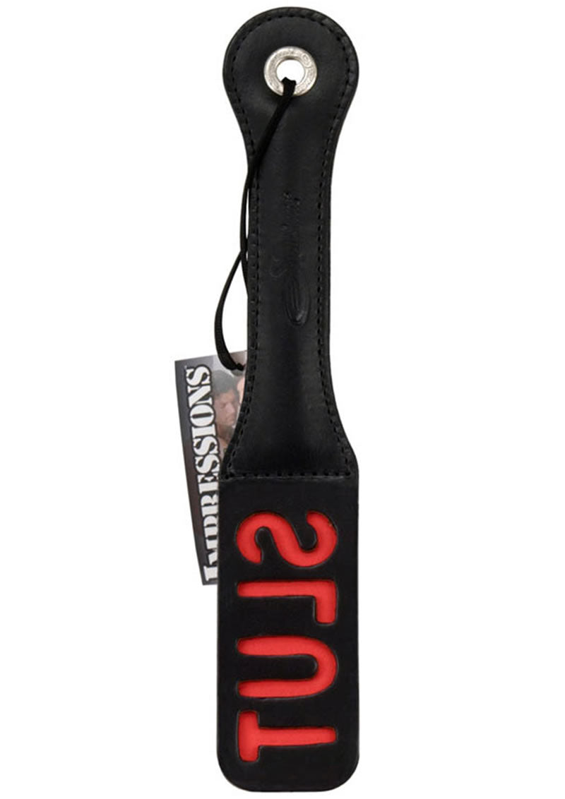 12 Leather Slut Impression Paddle