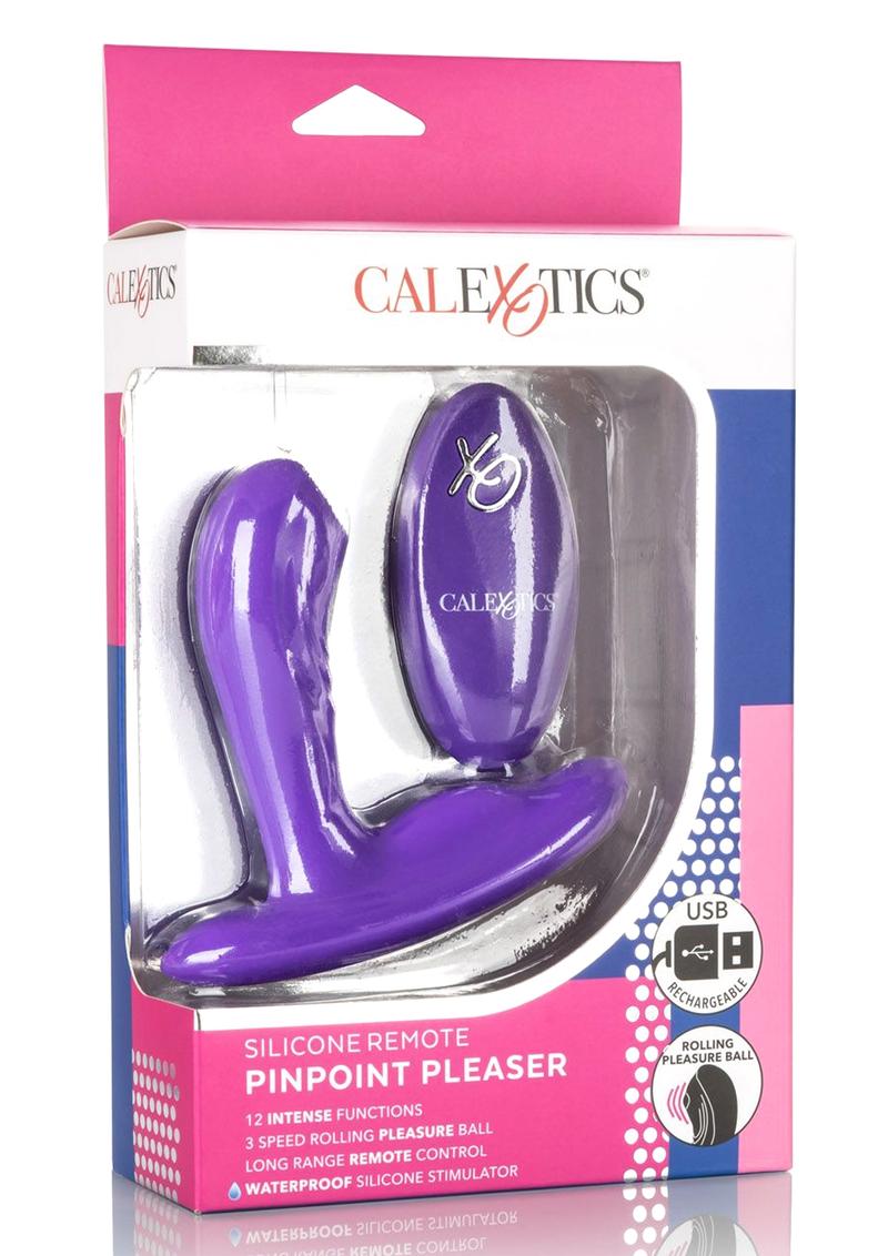 Pinpoint Pleaser Silicone Rechargeable Vibrator with Remote Control - Purple