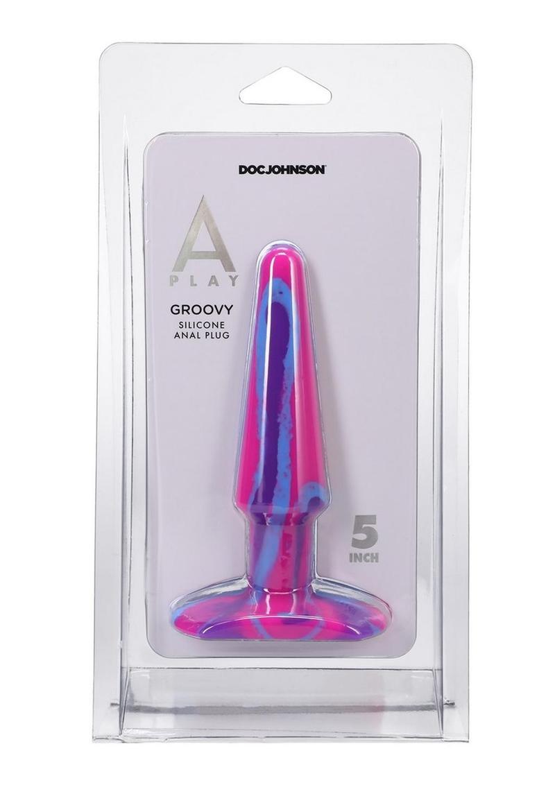 A-Play Groovy Silicone Anal Plug 5in - Fuschia/Magenta